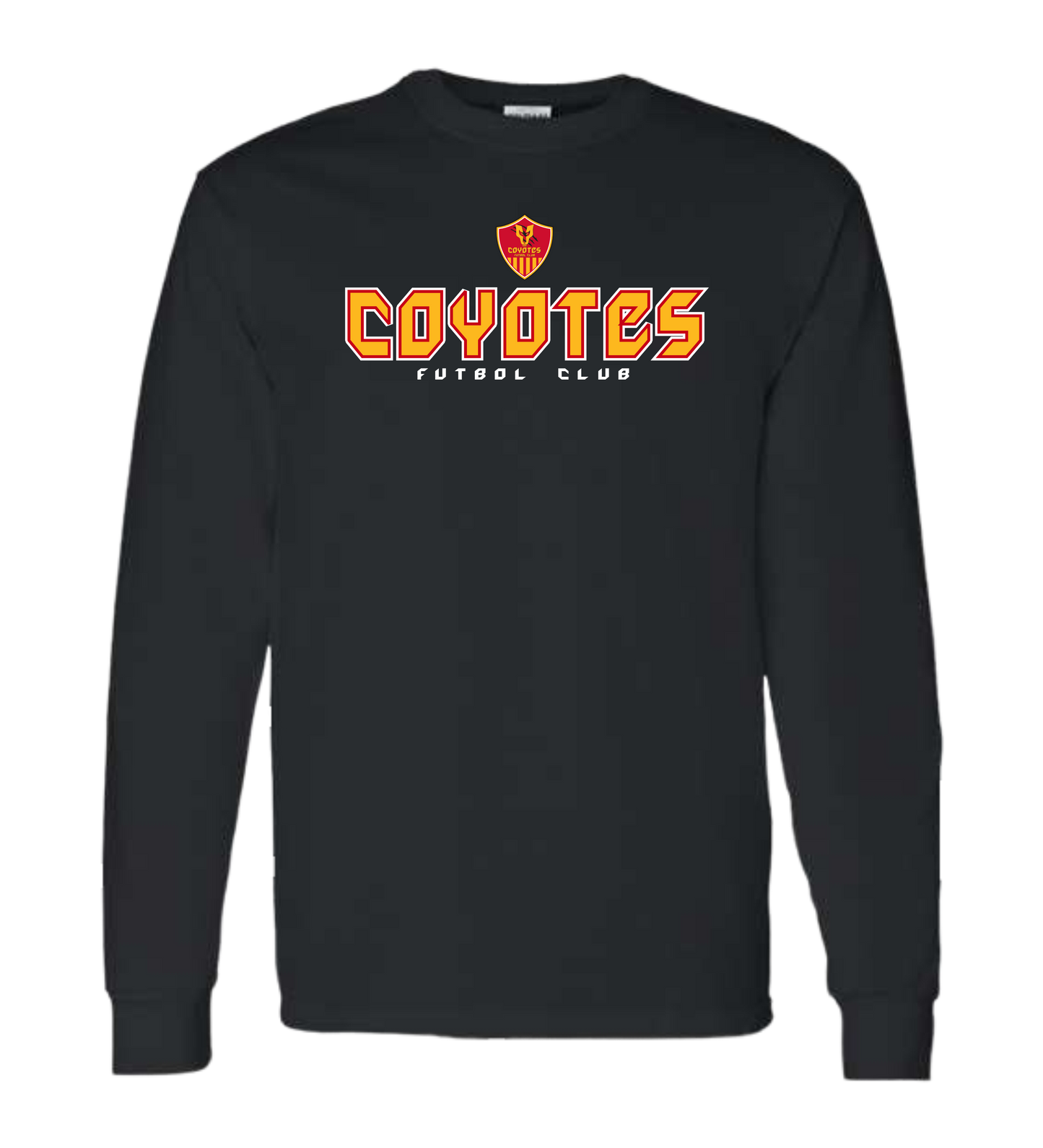 ADULT COYOTES FC BLACK LONG SLEEVE T-SHIRT