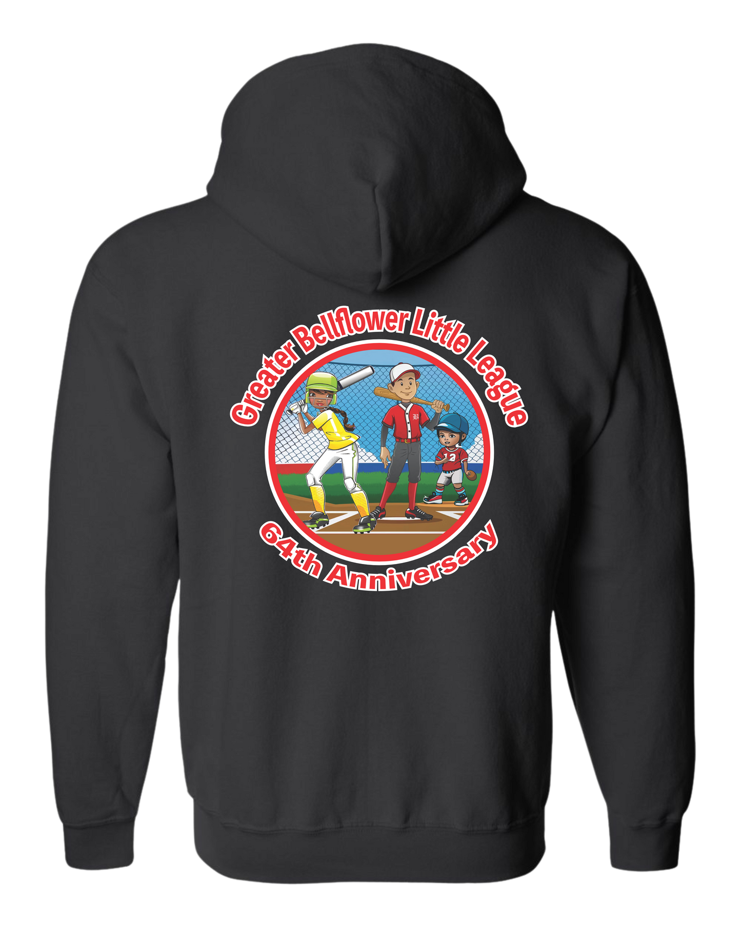 GBLL CARTOON BLACK ZIPPERED HOODIE