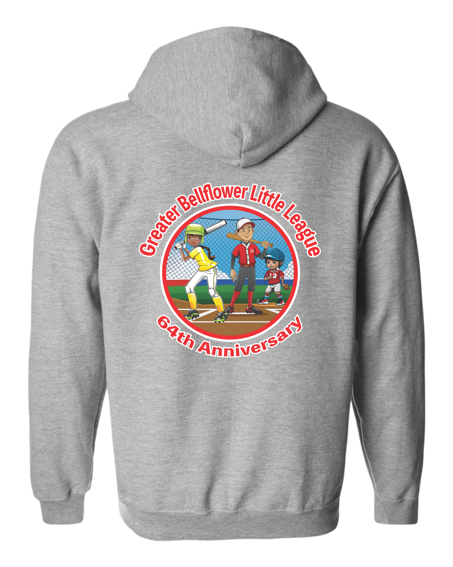 GBLL CARTOON GREY ZIPPERED HOODIE
