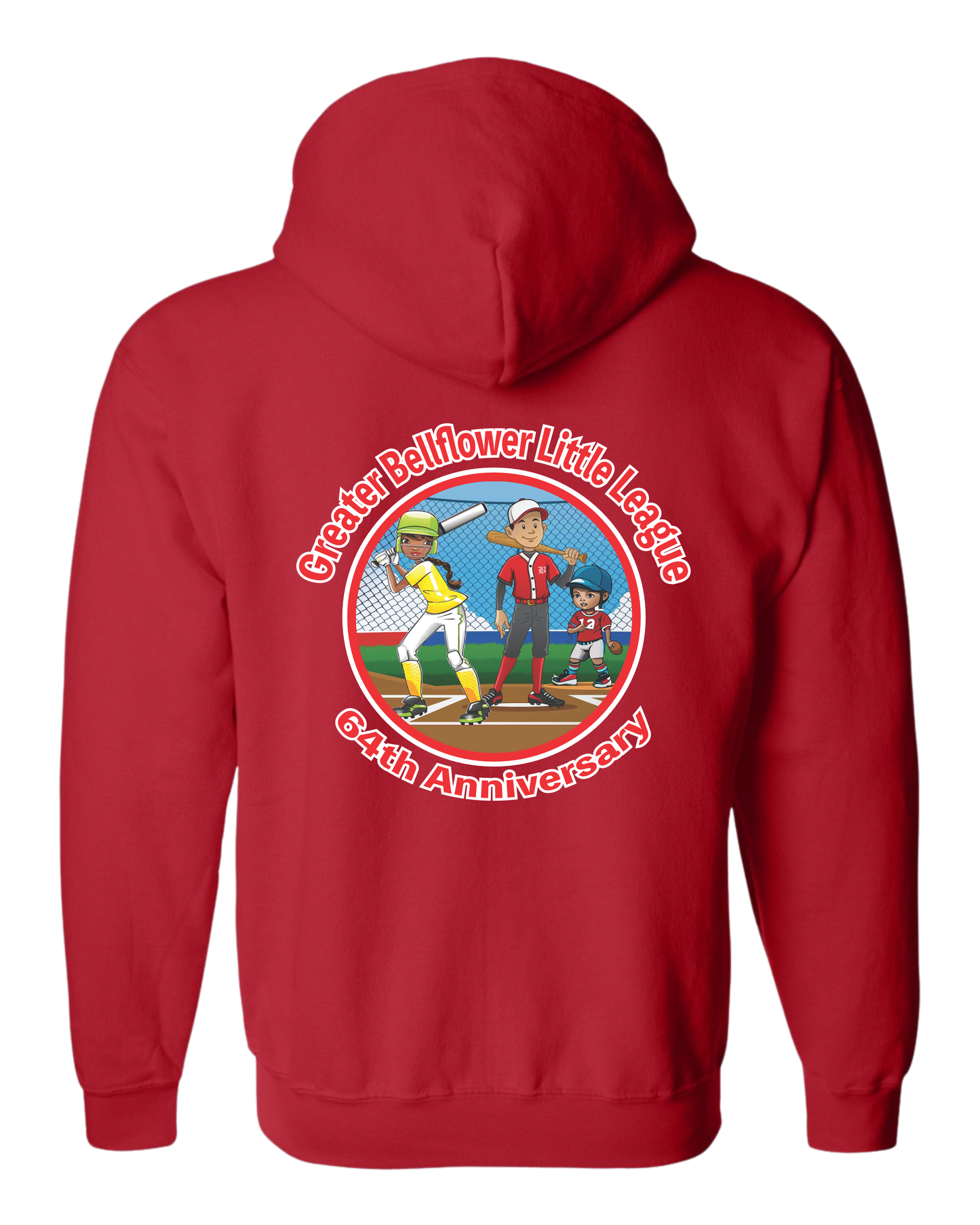 GBLL CARTOON RED ZIPPERED HOODIE