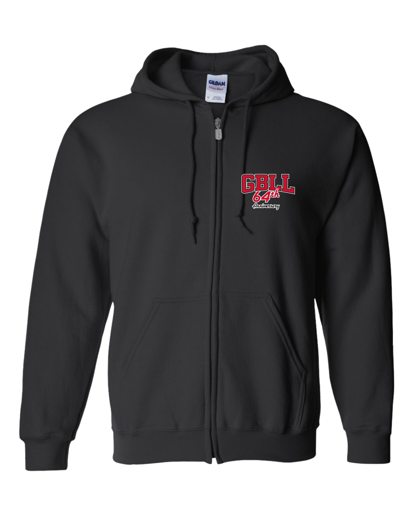 GBLL CARTOON BLACK ZIPPERED HOODIE