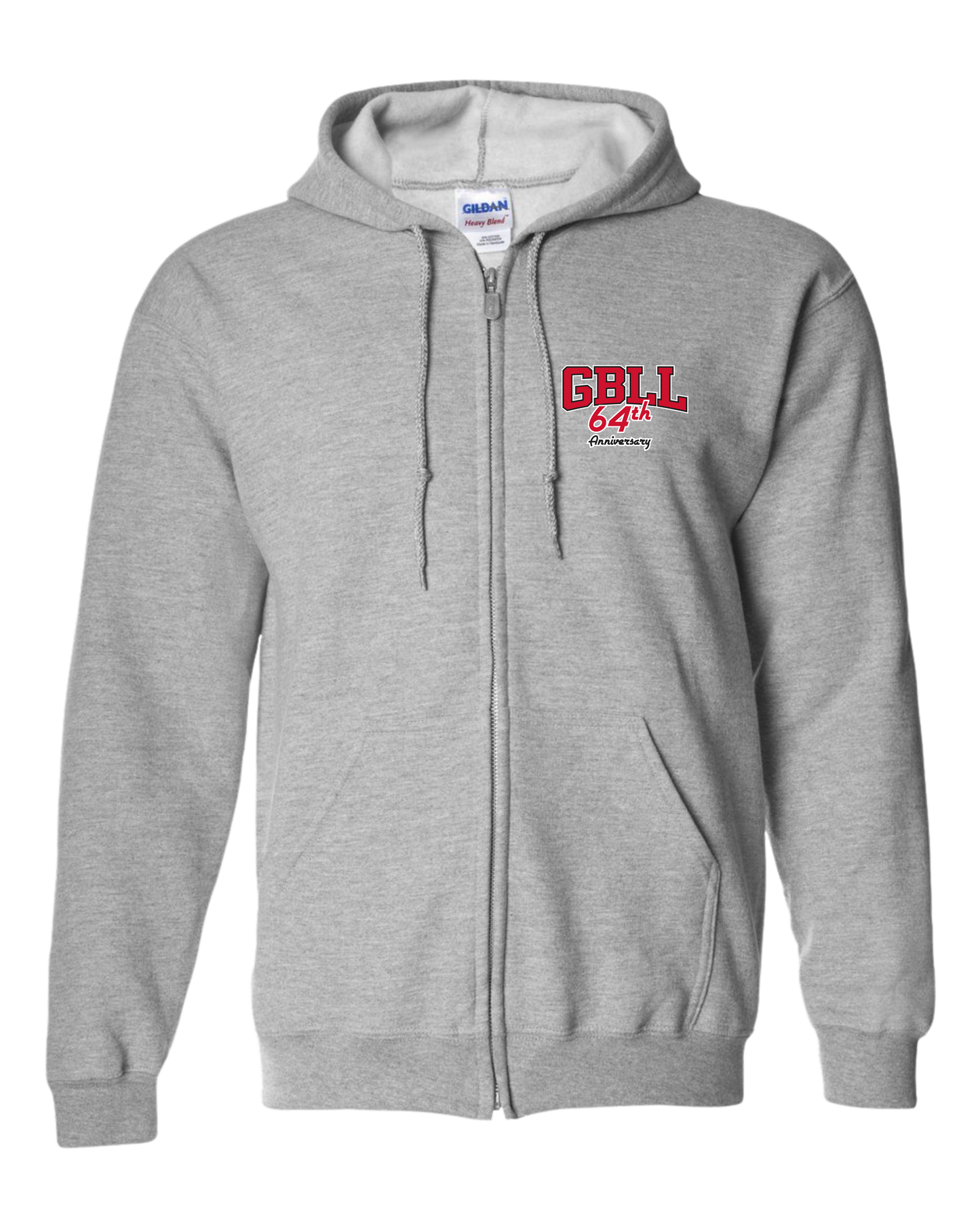GBLL CARTOON GREY ZIPPERED HOODIE