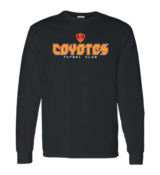 ADULT COYOTES FC BLACK LONG SLEEVE T-SHIRT
