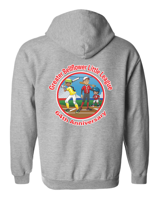 GBLL CARTOON GREY ZIPPERED HOODIE