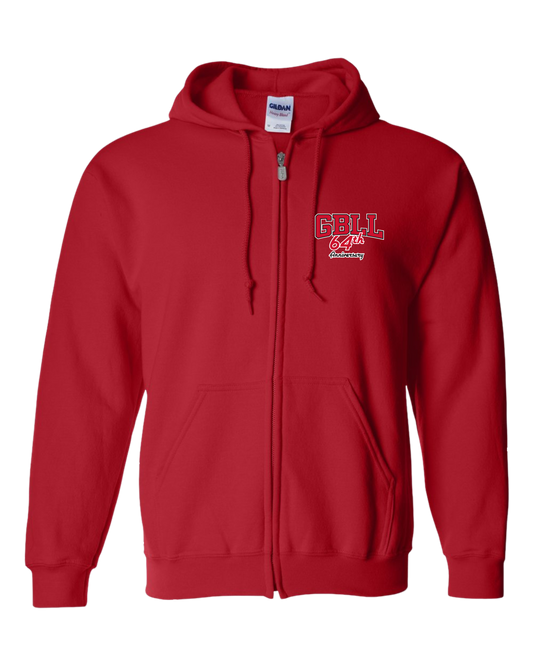 GBLL CLASSIC RED ZIPPERED HOODIE