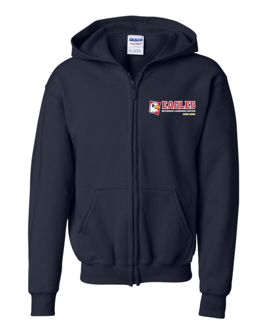 YOUTH ILC NAVY HOODED ZIP-UP SWEATER - 2025/26
