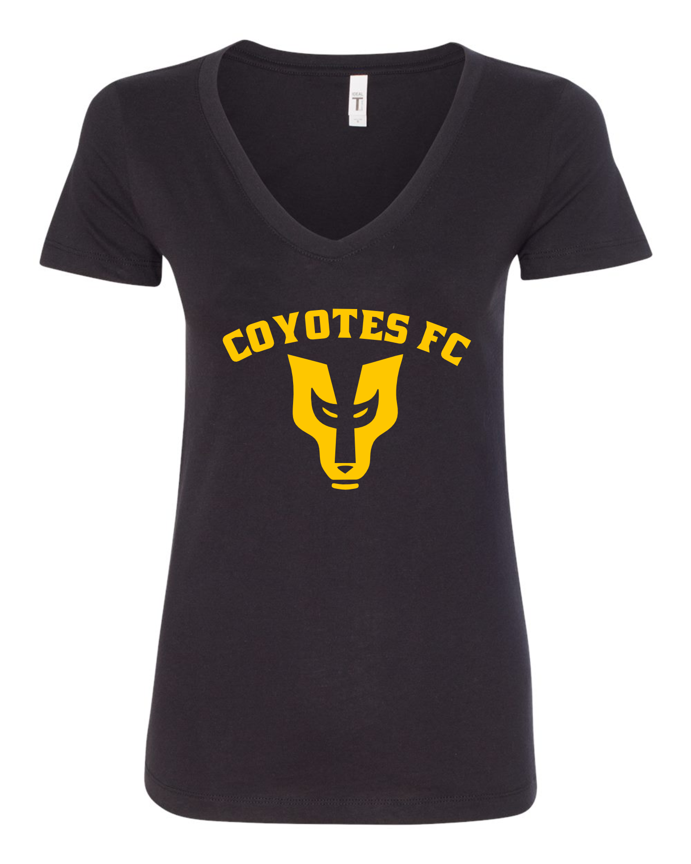 WOMEN'S DRIFIT COYOTES FC V-NECK BLACK (YELLOW) LOGO